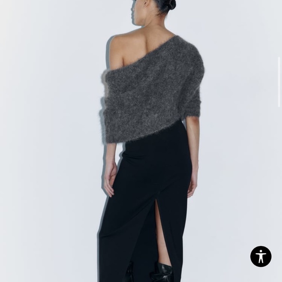 Asymmetrical Alpaca Blend Knit Sweater - Picture 2 of 6